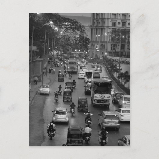 Straße B&W Mumbai Postkarte (Vorderseite)
