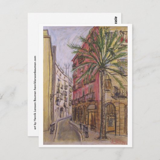 Straße Barcelona Postkarte (Vorne/Hinten)