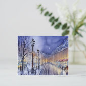 Straße bei Dämmerung im Winter Feiertagspostkarte (Stehend Vorderseite)