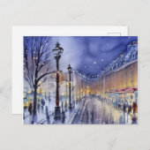 Straße bei Dämmerung im Winter Feiertagspostkarte (Vorne/Hinten)