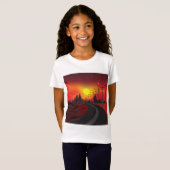 Straße bei Sunset Girls T - Shirt (Vorne ganz)