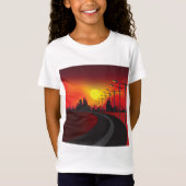 Straße bei Sunset Girls T - Shirt (Vorderseite)