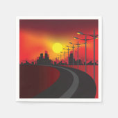 Straße bei Sunset Paper Napkins Serviette (Vorderseite)