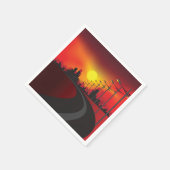 Straße bei Sunset Paper Napkins Serviette (Ecke)