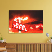 Straße bis zur Hölle Schild (Insitu (Wohnzimmer))