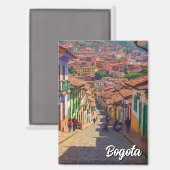 Straße Bogota Kolumbien La Candelaria Bogotá Magnet (Vorderseite/Rückseite)