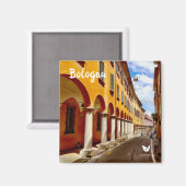 Straße Bologna - Kühlschrankmagnet von Velvet Esca (Vorderseite/Rückseite)