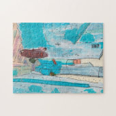 Straße Chefchaouen Marokko Papier Collage Sketch Puzzle (Horizontal)