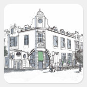 Straße der Altstadt Quadratischer Aufkleber (Vorderseite)