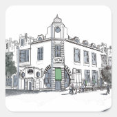 Straße der Altstadt Quadratischer Aufkleber (Vorderseite)