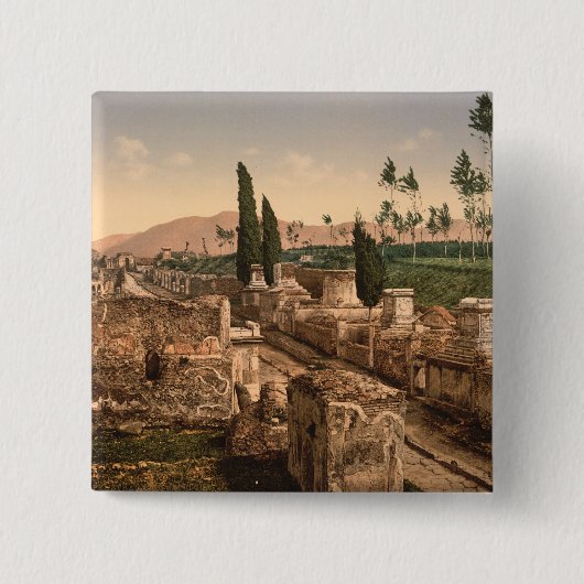 Straße der Gräber, Pompeji, Kampanien, Italien Button (Vorderseite)