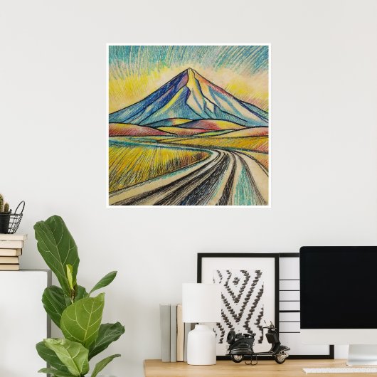 Straße der Wüste - Kunstdruckerei Poster (Heimbüro)