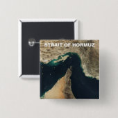 Straße des Hormuz Satelliten-Bildes Button (Vorne & Hinten)