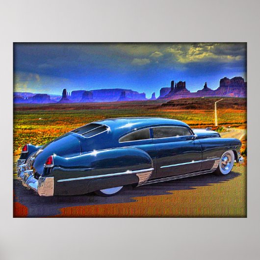 Straße, die einen bemalten Himmel durchquert Poster (Vorne)