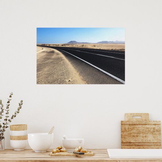 Straße durch das Wüstenposter Poster (Küche)