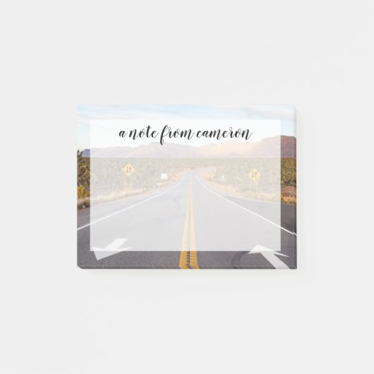 Straße durch den Joshua-Tree-Nationalpark Post-it Klebezettel (Vorderseite)