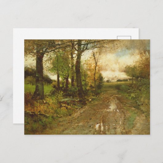 Straße durch den Wald Postkarte (Vorne/Hinten)