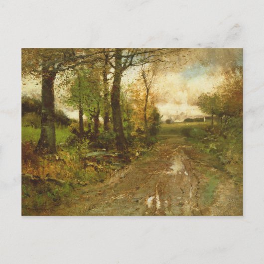 Straße durch den Wald Postkarte (Vorderseite)