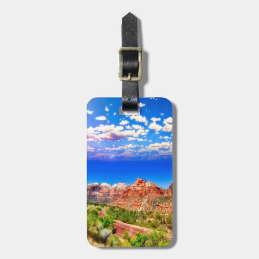 Straße durch den Zion-Nationalpark Gepäckanhänger (Vorderseite vertikal)