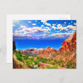 Straße durch den Zion Nationalpark Postkarte (Vorne/Hinten)