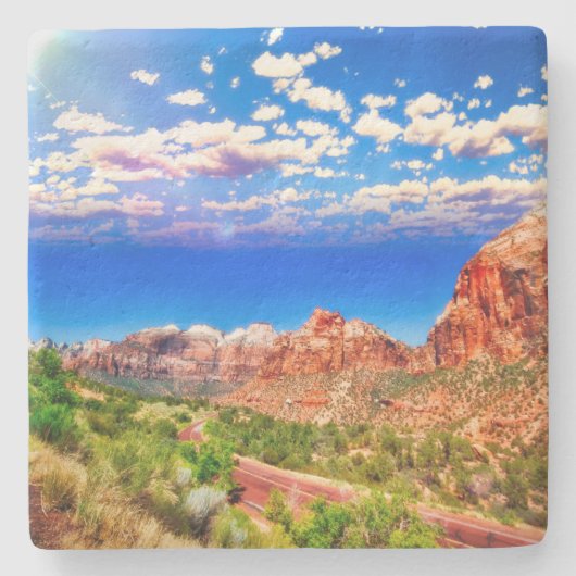 Straße durch den Zion-Nationalpark Steinuntersetzer (Vorderseite)