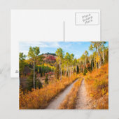 Straße durch Herbstfarben Postkarte (Vorne/Hinten)