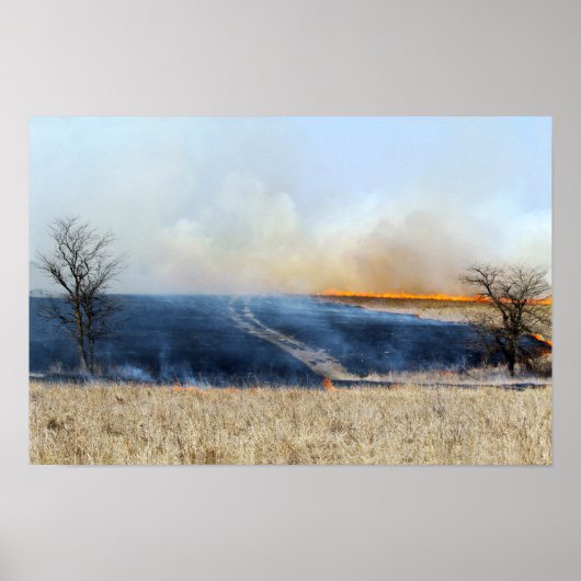Straße durch Prairie-Brand Poster (Vorne)