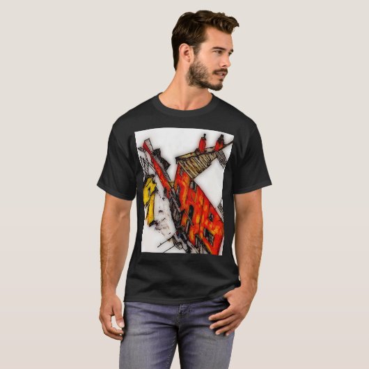 Straße Egon Schiele in Krumau 1917 T-Shirt (Vorne ganz)