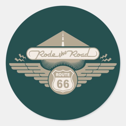 Straße - Gold Runder Aufkleber (Vorderseite)