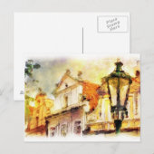 Straße im alten Teil des Prags Postkarte (Vorne/Hinten)