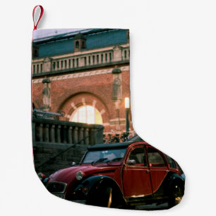 Straße im alten Vintagen Stil Kleiner Weihnachtsstrumpf