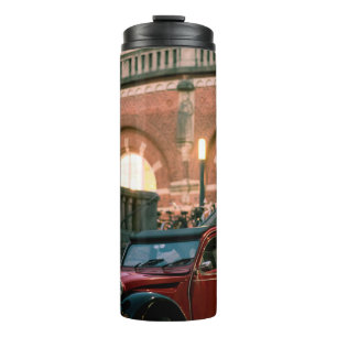 Straße im alten Vintagen Stil Thermosbecher