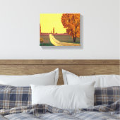Straße im Herbst - Kunstwerk der Great Hiroshi Nag Leinwanddruck (Insitu (Schlafzimmer))