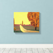 Straße im Herbst - Kunstwerk der Great Hiroshi Nag Leinwanddruck (Insitu (Holzboden))