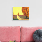 Straße im Herbst - Kunstwerk der Great Hiroshi Nag Leinwanddruck (Insitu (Wohnzimmer))