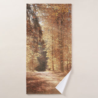 Straße im Herbst Waldweg, Abenteuer, Blätter, la Badehandtuch