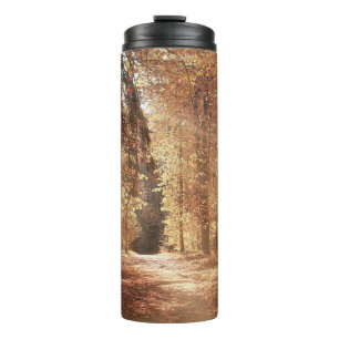 Straße im Herbst Waldweg, Abenteuer, Blätter, la Thermosbecher