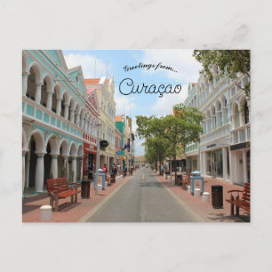 Straße im Punda-Distrikt Willemstad Curacao Postkarte