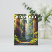 Straße im Redwood-Nationalpark Postkarte (Stehend Vorderseite)