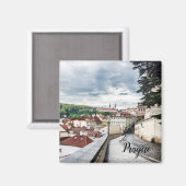 Straße im Stadtzentrum von Prag Magnet (Vorderseite/Rückseite)