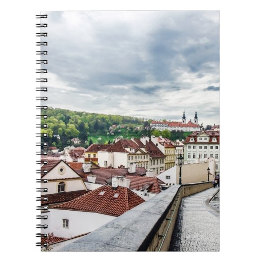 Straße im Stadtzentrum von Prag Notizblock (Vorderseite)