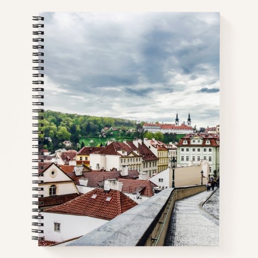 Straße im Stadtzentrum von Prag Notizblock (Vorderseite)