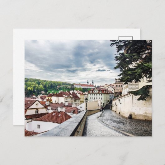 Straße im Stadtzentrum von Prag Postkarte (Vorne/Hinten)