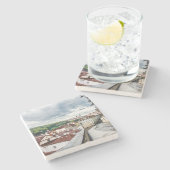 Straße im Stadtzentrum von Prag Steinuntersetzer (Seitenansicht)