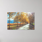 Straße im Weingarten Herbst Leinwanddruck (Vorderseite)
