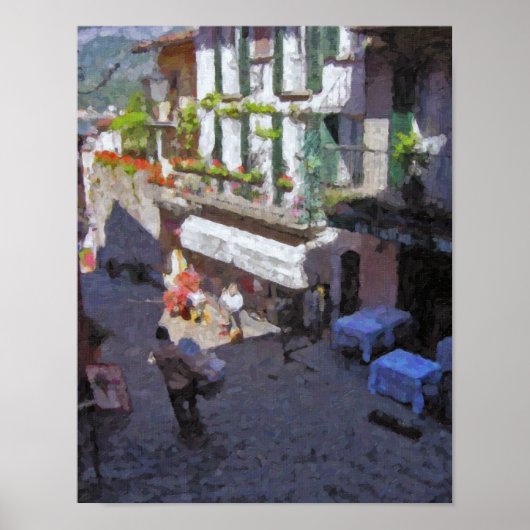Straße in Bellagio, See Como Plakat (Vorne)