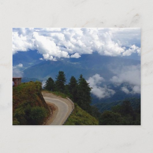 Straße in Bhutan Postkarte (Vorderseite)
