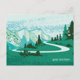 Straße in den Bergen. Postkarte