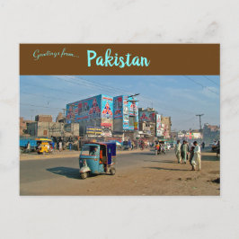 Straße in der Nähe von Lahore Punjab Pakistan Postkarte