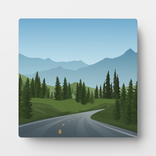 Straße in der Waldlandschaft Fotoplatte (Vorderseite)